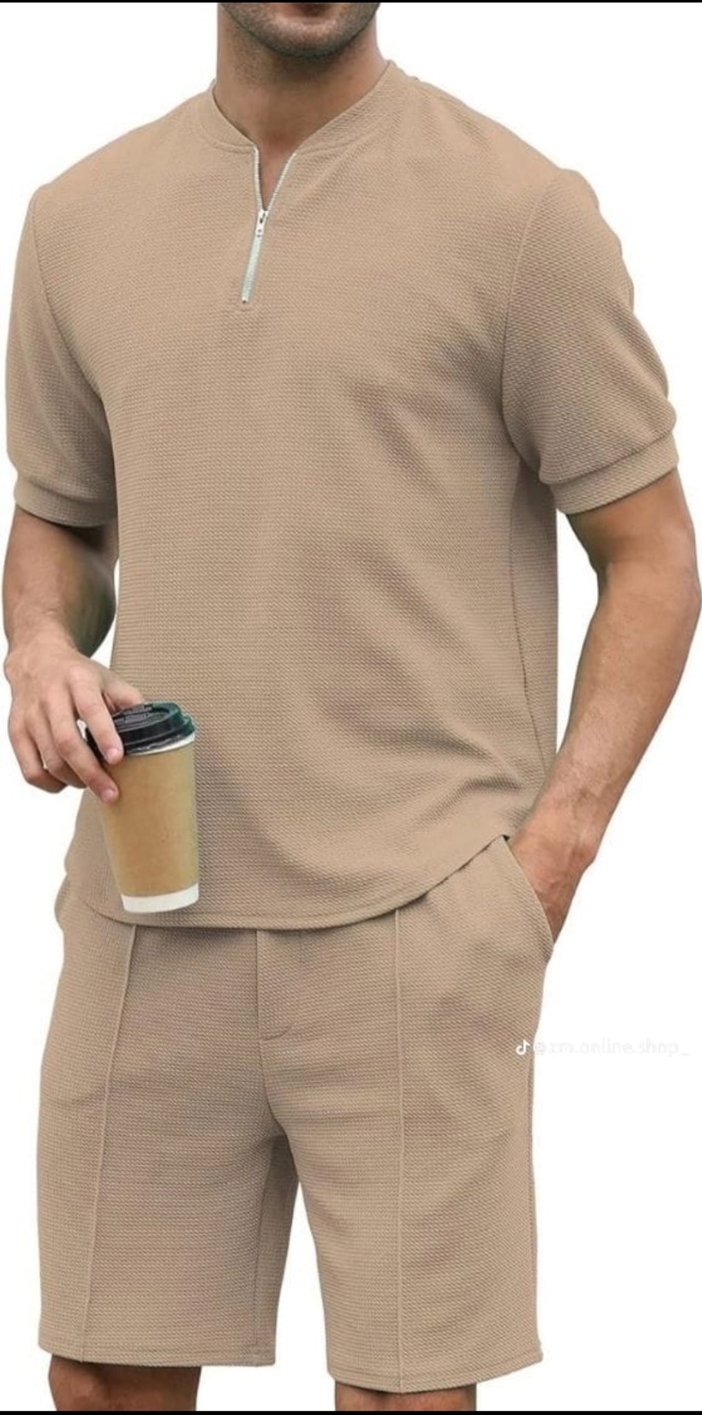 Mens old money style Polo shirt and short