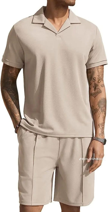 Mens old money style Polo shirt and short